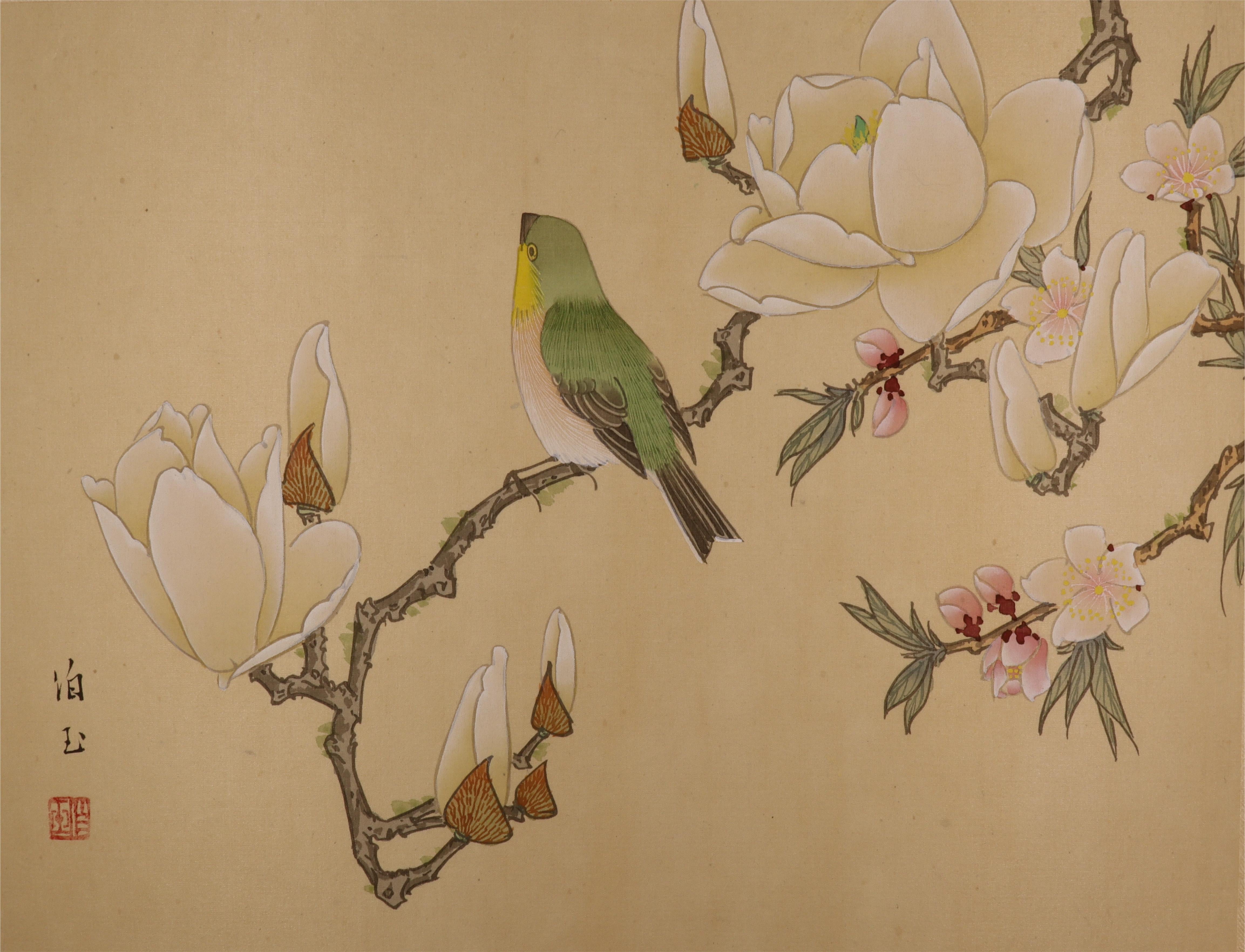 Flower & Bird Silk Painting Art