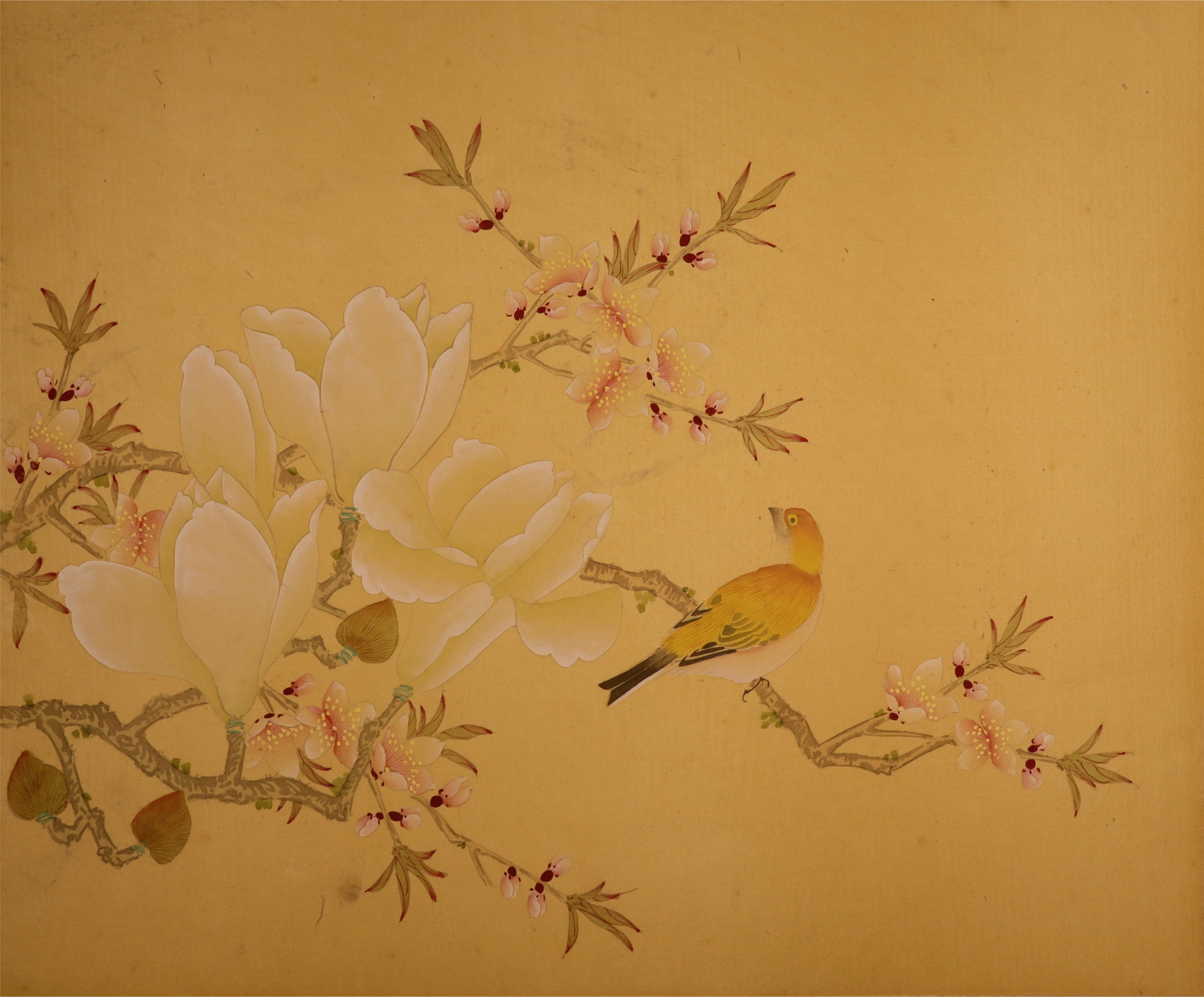 Flower & Bird Silk Painting Art