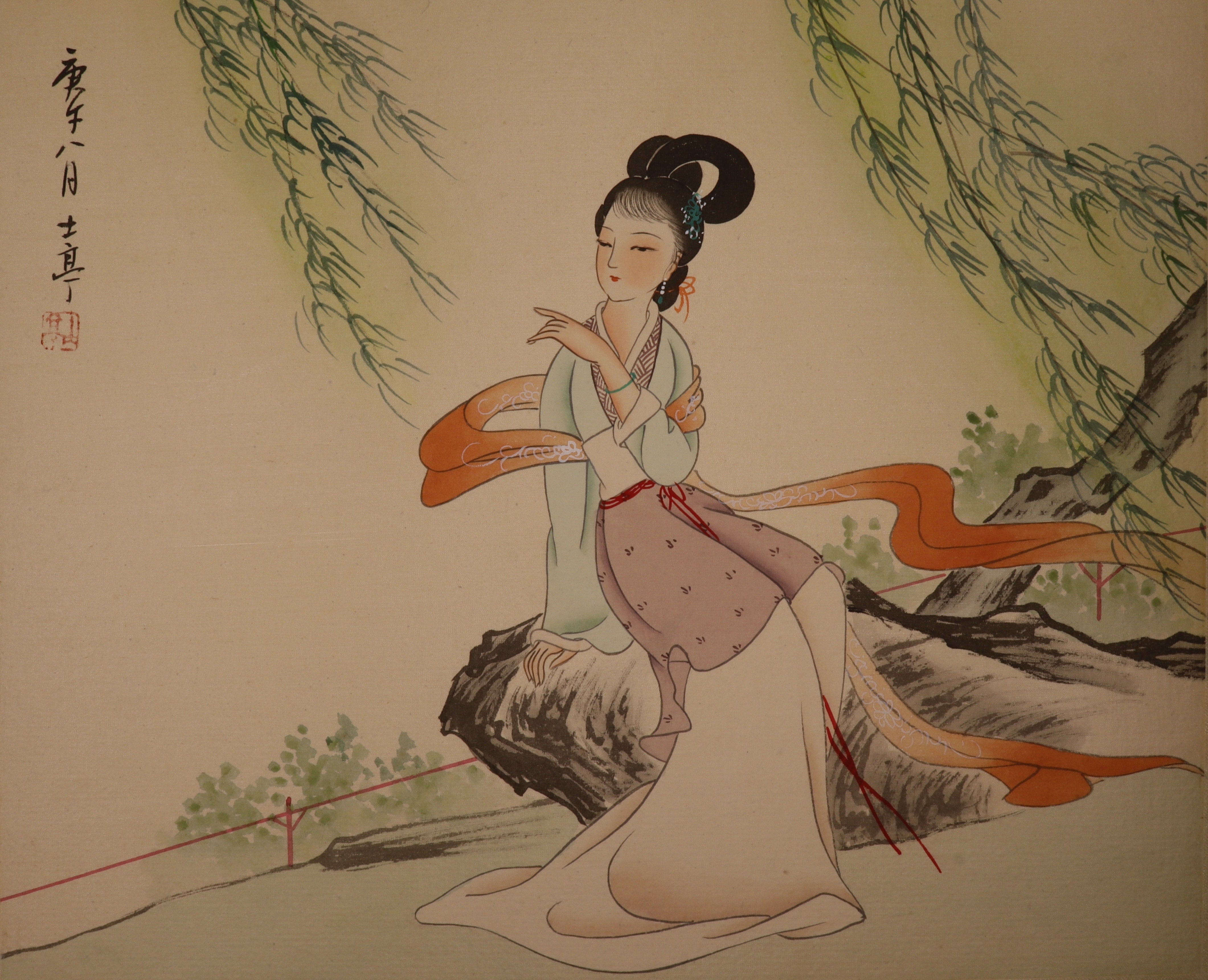 Figure Silk Painting Art