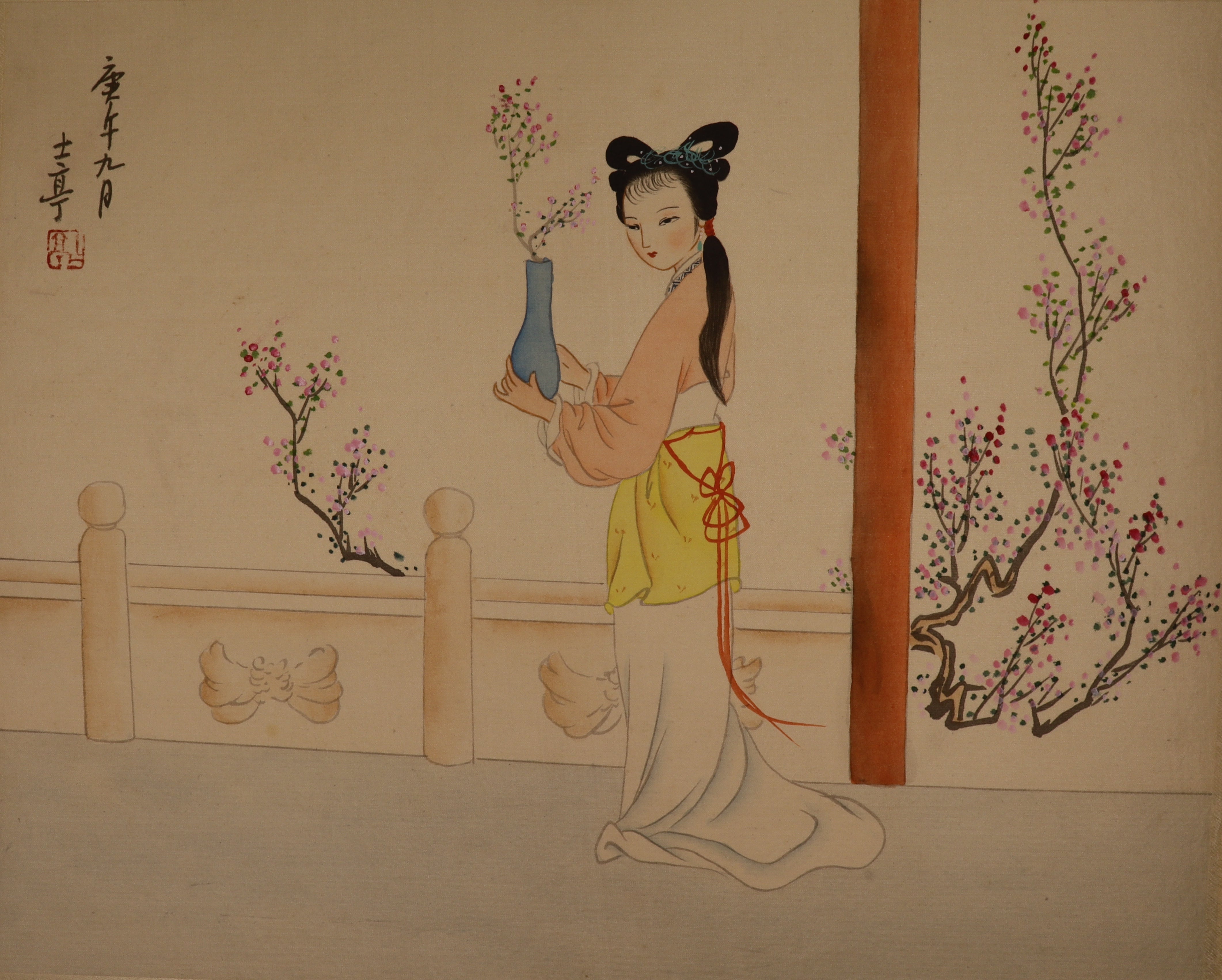 Figure Silk Painting Art