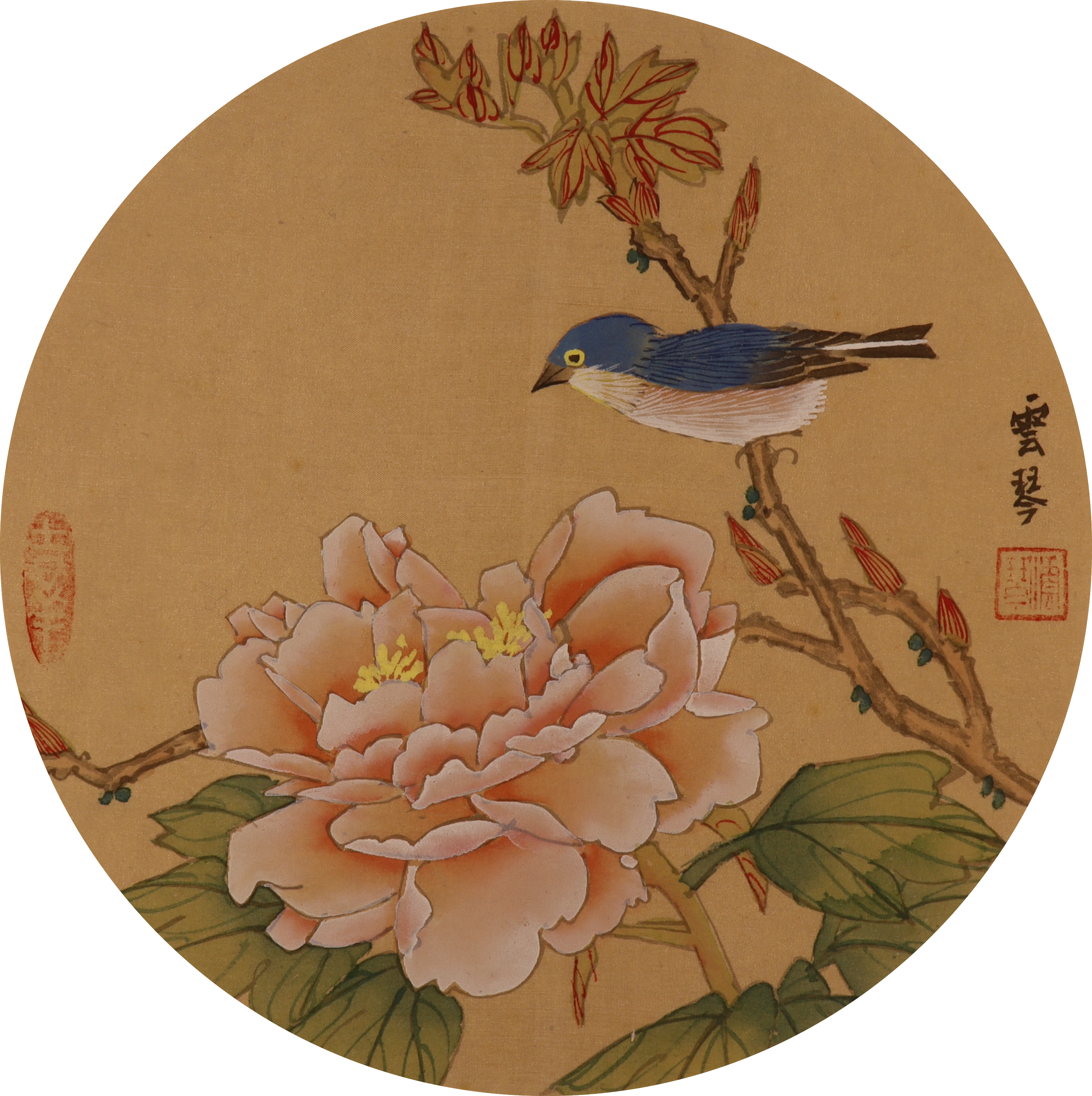 Flower & Bird Silk Painting Art